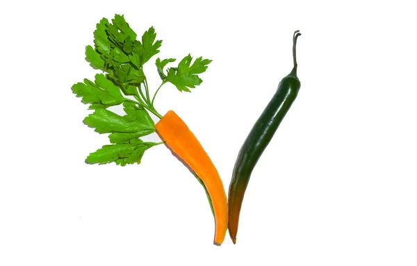 Buchstabe Aus Gemüse Isoliert Auf Weißem Hintergrund Für Die Zusammenstellung — Stockfoto