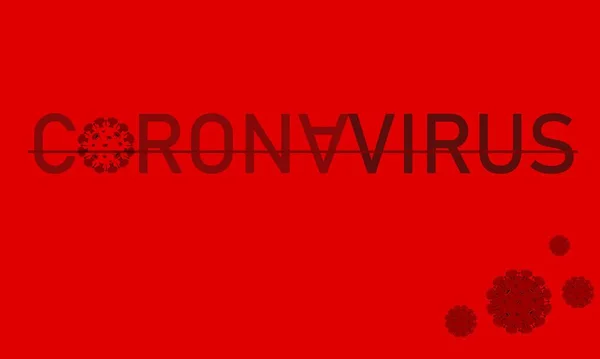 Coronavírus Pandemia Fundo Vermelho — Vetor de Stock