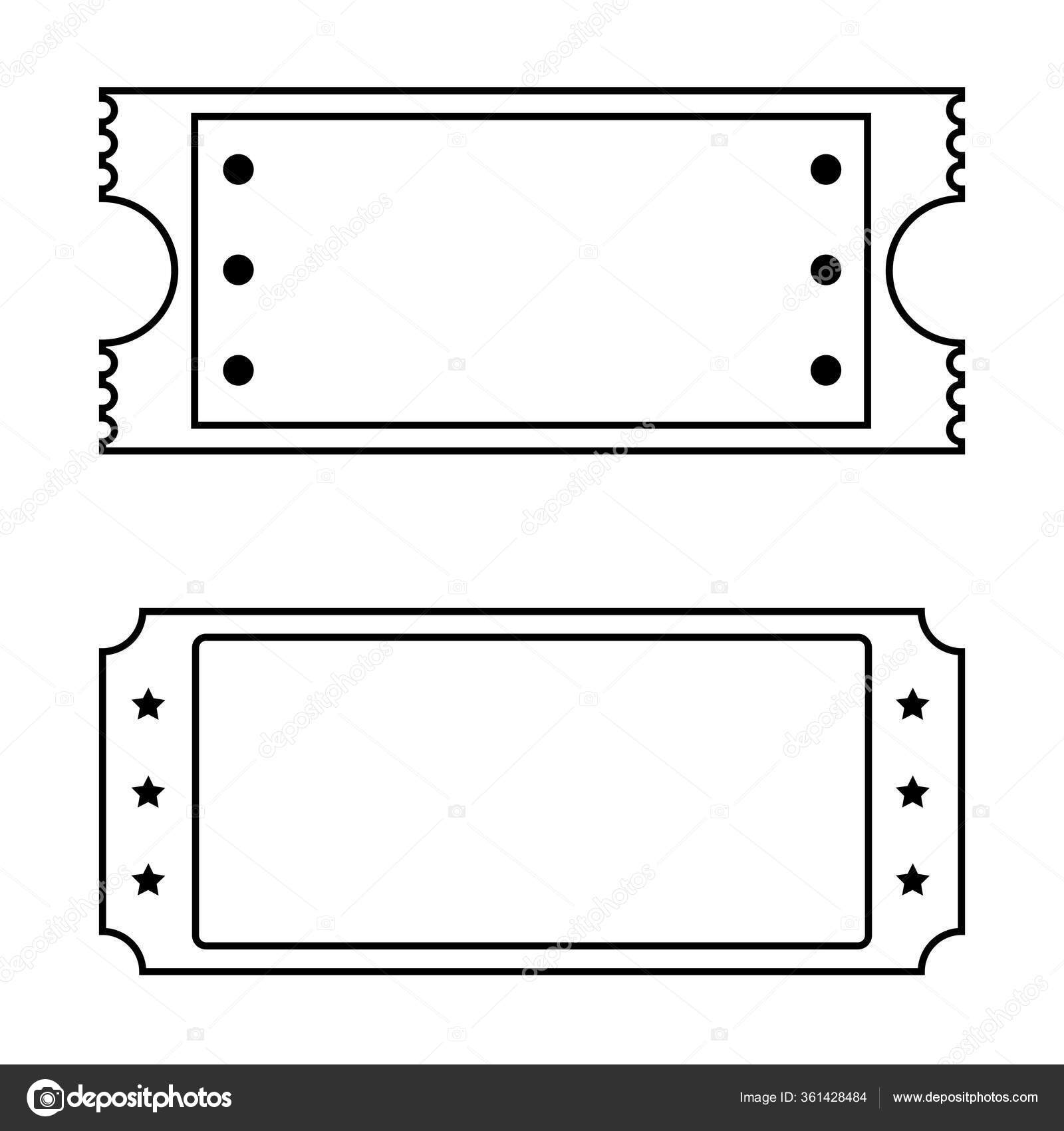 Set blank ticket template. Concert ticket, lottery coupons. coupon