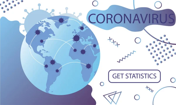 Coronavirus Difundió Estadísticas Mortalidad Mapa Infección Con Área Infección Plantilla — Archivo Imágenes Vectoriales