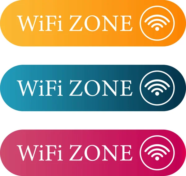 Wifi Zone Konzept Farbverlauf Bunte Drahtlose Und Wifi Symbole Gesetzt — Stockvektor