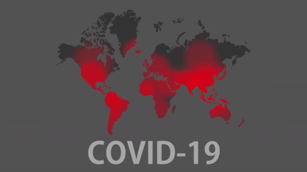 O COVID-19 infectou o planeta. Vírus disseminado. Mapa do mundo da infecção pelo Coronavirus . — Vídeo de Stock