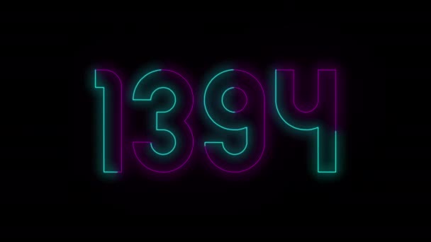 Animation Ziffern des neuen Jahres 2020 Neon Light Led Zahlen Nummer — Stockvideo
