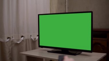 TV yeşil ekran modeli, televizyon, uzaktan kumanda kanalı değiştirme,
