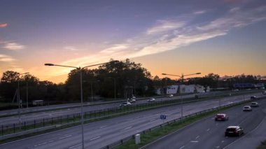 4 k Timelapse karayolu. Riga, Letonya