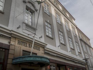Randers, Danimarka - 08 Şubat 2020: Randers Otel Randers binasının logosu.