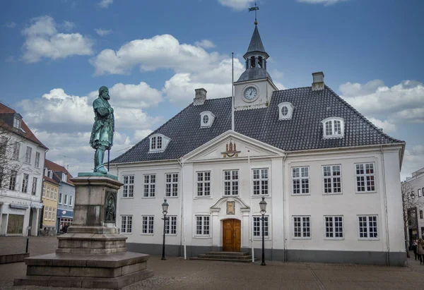Randers, Danimarka - 08 Şubat 2020: Randers Town Hall bu güzel binada yer almaktadır.