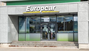 Aarhus, Danimarka - 24 Mart 2020: Aarhus 'taki Avrupa binasının logosu.