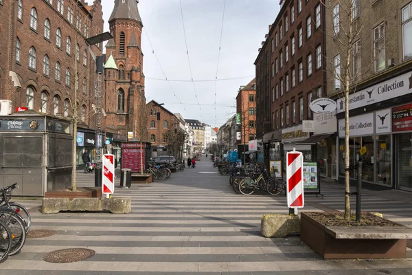 Aarhus Dänemark März 2020 Die Fußgängerzone Aarhus Mit Geschlossenen Geschäften — Stockfoto