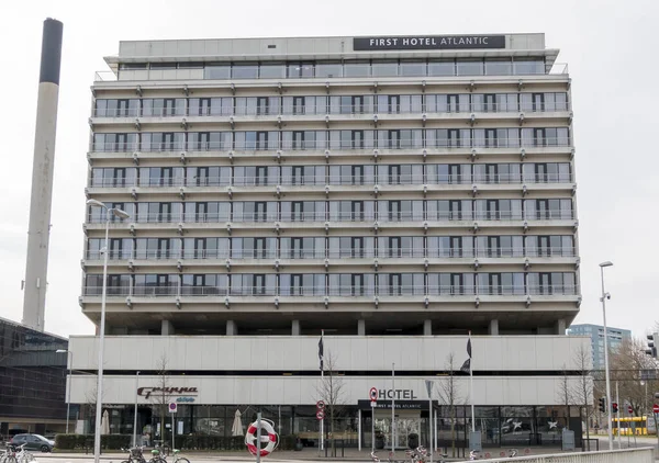 Aarhus, Danimarka - 24 Mart 2020: Hotel Atlantic Aarhus şehir merkezine ve büyük alışveriş merkezlerine yakındır..