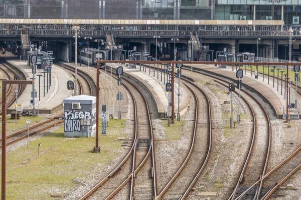 Aarhus Dinamarca Marzo 2020 Estación Tren Aarhus Con Rieles Que —  Fotos de Stock