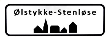 Olstykke-stenlose kasabasının ismiyle şehir tabelası