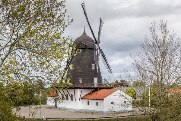 Die Historische Baunhoj Mühle Grenaa Dänemark Alte Mühle Schwarz Weiß — Stockfoto