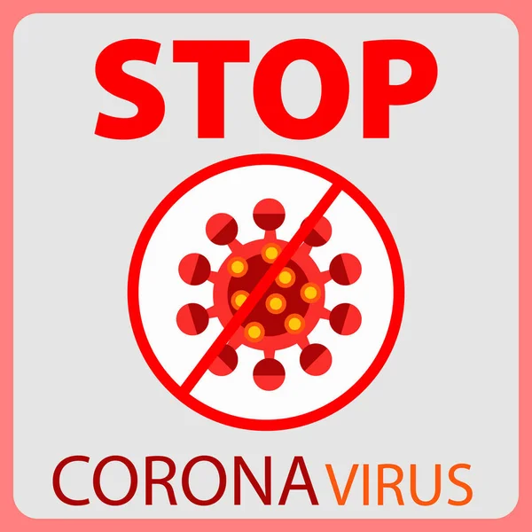 Stop Het Corona Virus Teken Voorzichtig Corona Virus Corona Virus — Stockvector