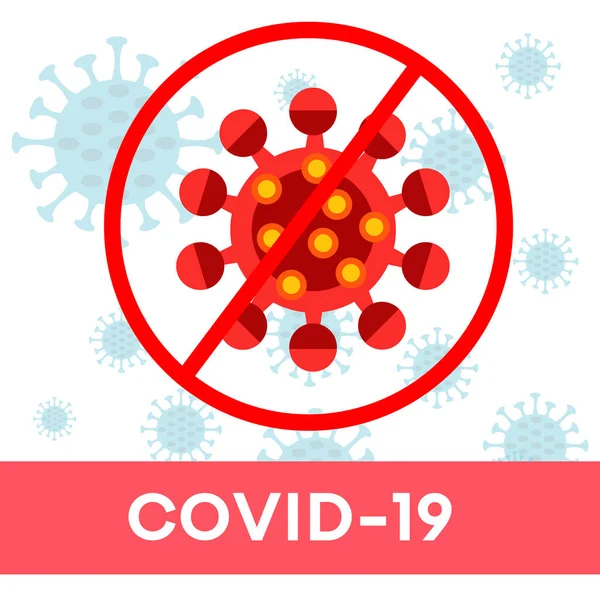 Stop Coronavirus Coronavirus Bacteria Cell Icon 2019 Ncov Novel Coronavirus — Stockvektor