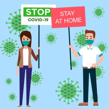 Coronavirus Coronavirus Bakteri Hücre Simgesi, 2019-nCoV Novel Coronavirus Bakterisini durdurun. Çin 'de tehlikeli koronavirüs hücresi salgını, Wuhan. Arkaplan Sosyal Medya Web Sancağı