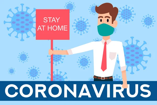 Stay Home Lives Ilustración Coronavirus Cuarentena Para Las Redes Sociales — Vector de stock