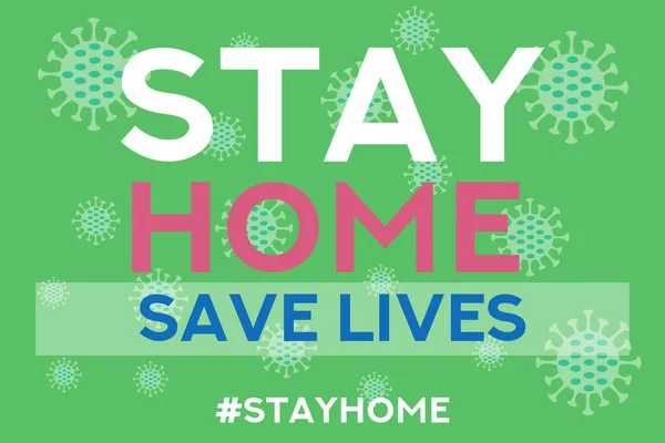 Stay Home Lives Karantän Coronavirus Illustration För Sociala Medier Epidemi — Stock vektor