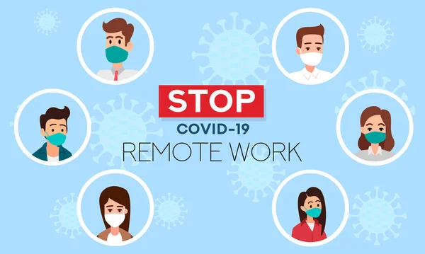 Soziale Distanzierung Stoppt Das Coronavirus Covid Banner Und Kopfzeilen Für — Stockvektor