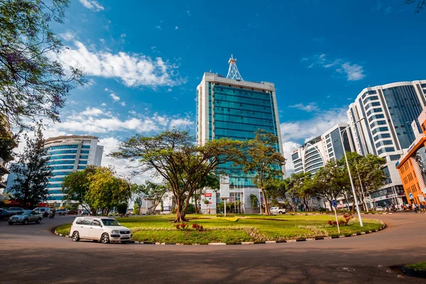 Kigali Rwanda Září 2018 Auto Projíždí Centrem Města Penzionem Plaza — Stock fotografie