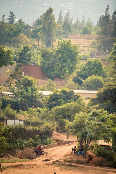 Kigali Rwanda July 2018 View Bakclit Trees Dirt Paths Hillside — Stock Photo, Image