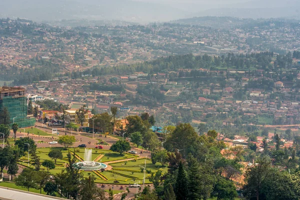 Kigali Ruanda Septiembre 2018 Una Vista Ángulo Alto Rotonda Fuente — Foto de Stock