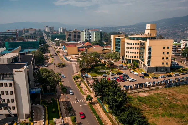 Kigali Ruanda Septiembre 2018 Carreteras Edificios Limpios Bien Mantenidos Extienden — Foto de Stock