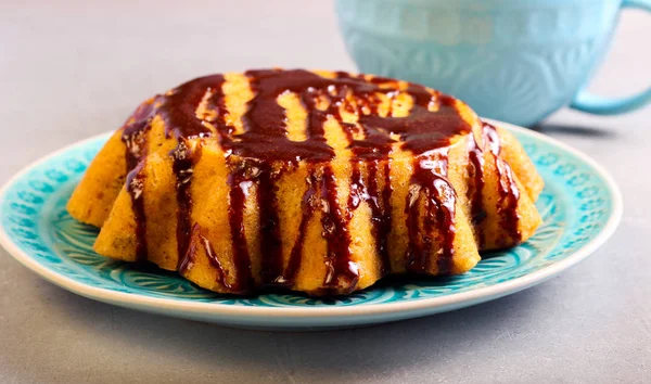 Pompoen cake met chocolade glazuur — Stockfoto