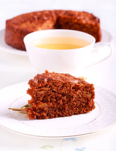 Torta al cioccolato con mela — Foto Stock