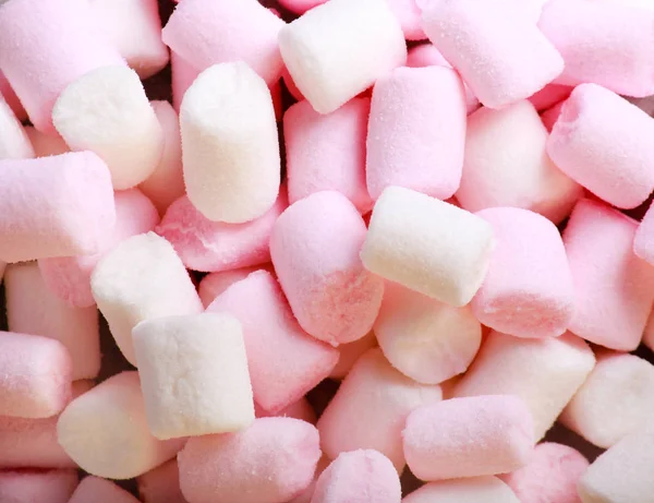Mini marshmallows brancos e rosa — Fotografia de Stock