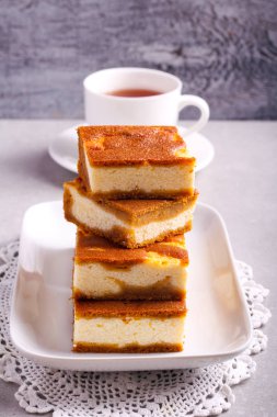 Kabak cheesecake Bar yığını 