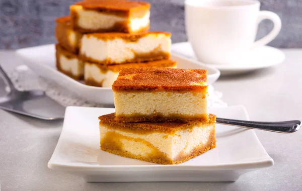 Stapel pompoen cheesecake bars — Stockfoto