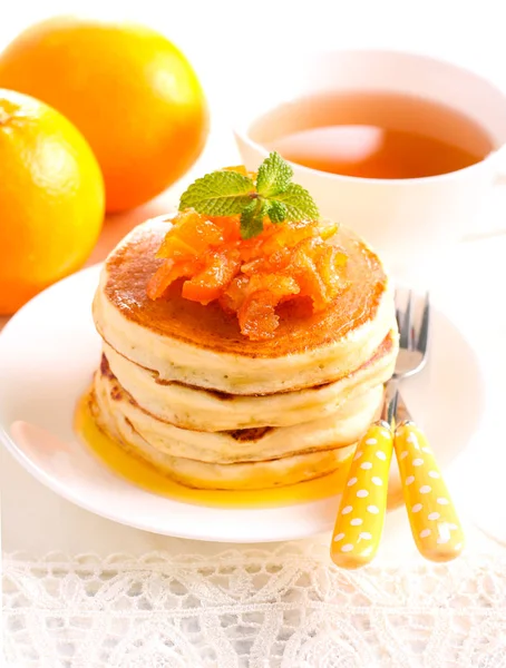 Pancake all'arancia con scorza candita — Foto Stock