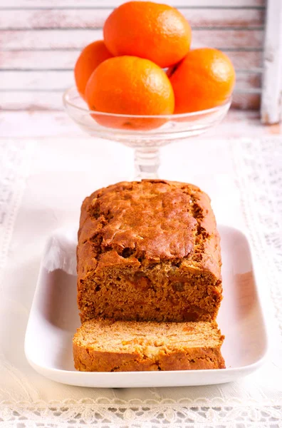 Clementina farinha de centeio mel e bolo de especiarias — Fotografia de Stock