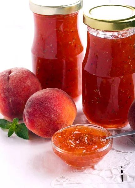 Perzik en rozemarijn jam — Stockfoto