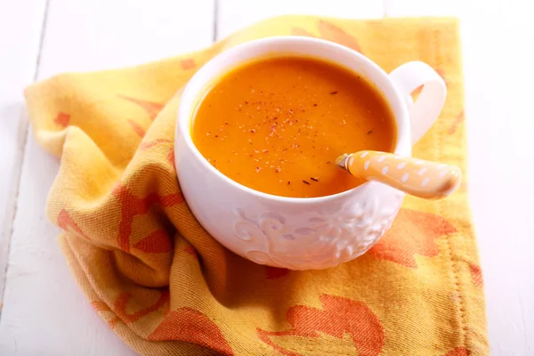 Carrot and orange soup with nutmeg — Stock Photo, Image