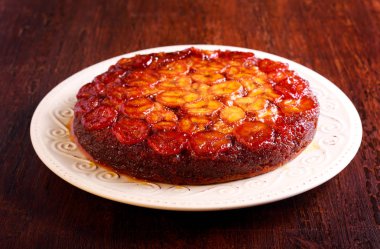 Pasta aşağı ters karamel banana 