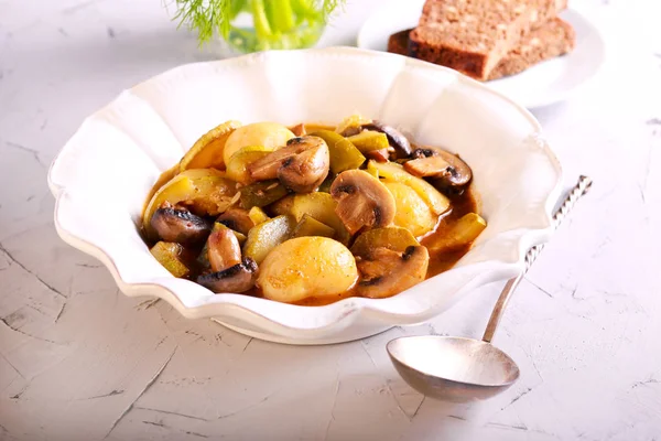 Potato, mushroom and zucchini casserole — Stock Photo, Image