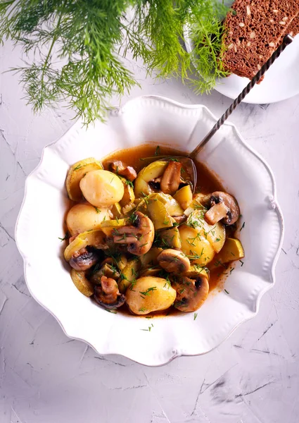 Potato, mushroom and zucchini casserole — Stock Photo, Image