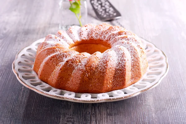 Lemon Chiffon Cake with icing sugar — Stock Photo, Image