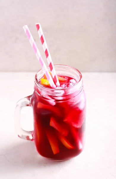 Cold sangria cocktail drink — Stock Photo, Image