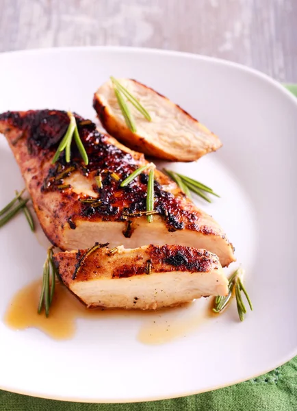 Chicken fillet with mustard and rosemary — Stock Photo, Image