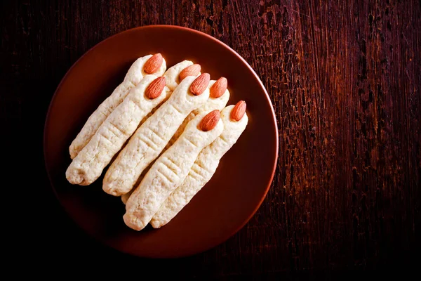 Freaky witch fingers biscuits for Halloween — Stock Photo, Image