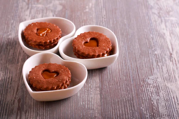 Kue coklat dengan isi karamel — Stok Foto