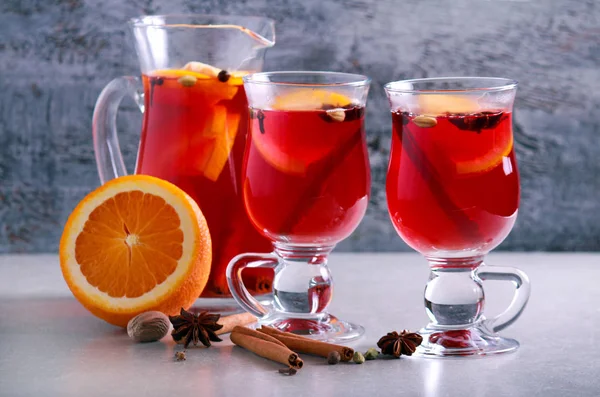 Christmas mulled wine or gluhwein — Stock Photo, Image