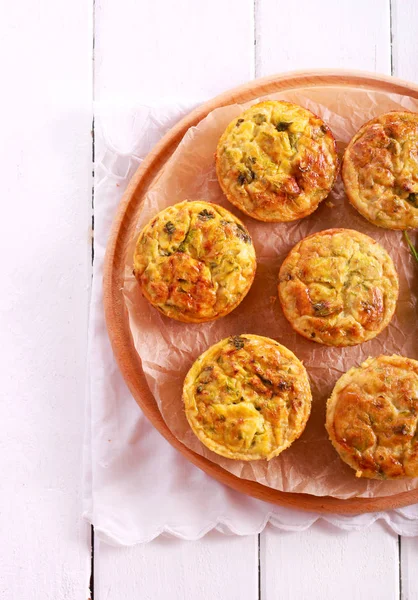Courgette frittatas on board — Stock Photo, Image