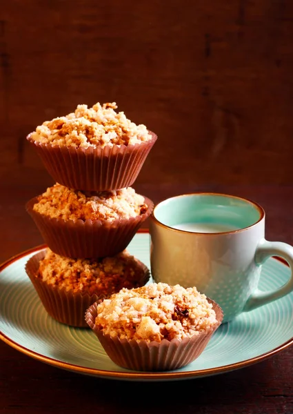 Pumpkin crumble topping muffins — Stock Photo, Image