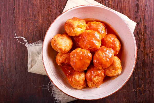 Turkey meatballs in tomato sauce — Stock Photo, Image