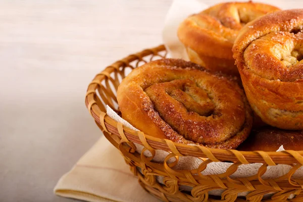 Cinnamon morning brioche buns — Stock Photo, Image