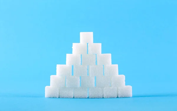 Cubos Açúcar Pirâmide Muito Conceito Açúcar — Fotografia de Stock